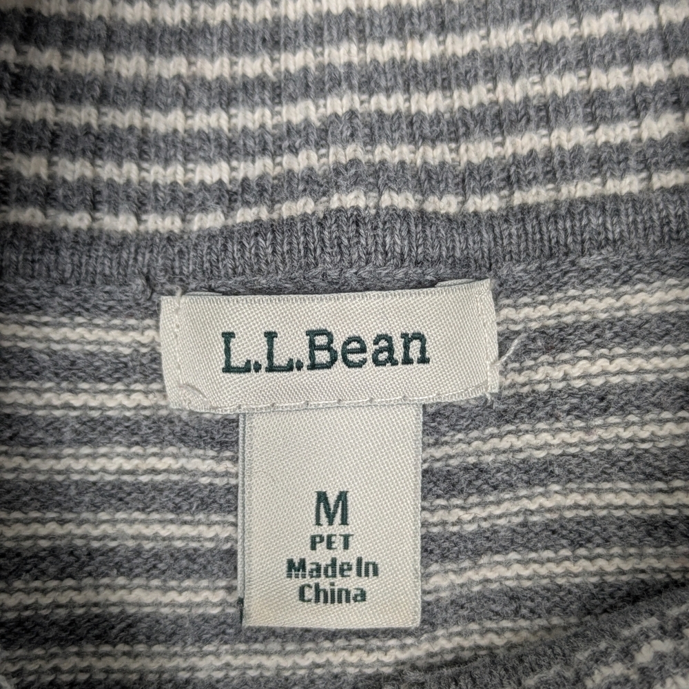 LL Bean women's stripe turtle neck cashmere sweater size M - Picture 3 of 9
